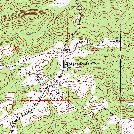 Topographic Map of Macedonia Cemetery, AL