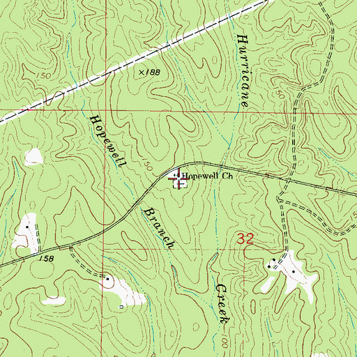 Topographic Map of Hopewell Cemetery, AL