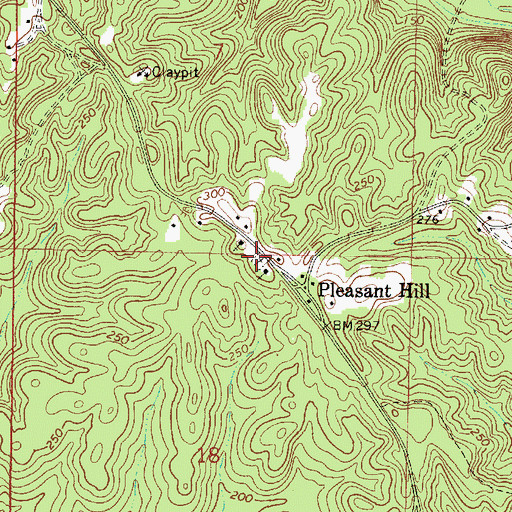 Topographic Map of Pleasant Hill Cemetery, AL