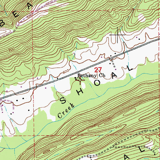 Topographic Map of Bethany Cemetery, AL