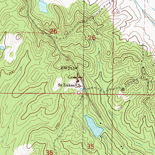 Topographic Map of Saint Luke Cemetery, AL
