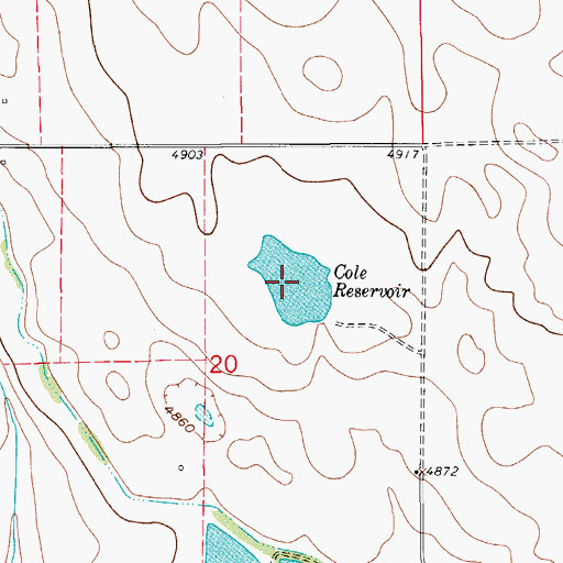 Topographic Map of Cole Reservoir, CO