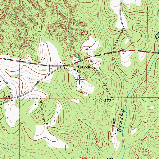 Topographic Map of Antioch Cemetery, AL