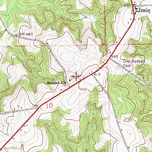 Topographic Map of Ramah Cemetery, AL