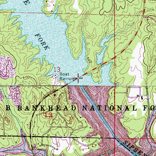Topographic Map of Duncan Bridge, AL