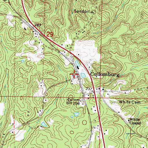 Topographic Map of Cullomburg Cemetery, AL