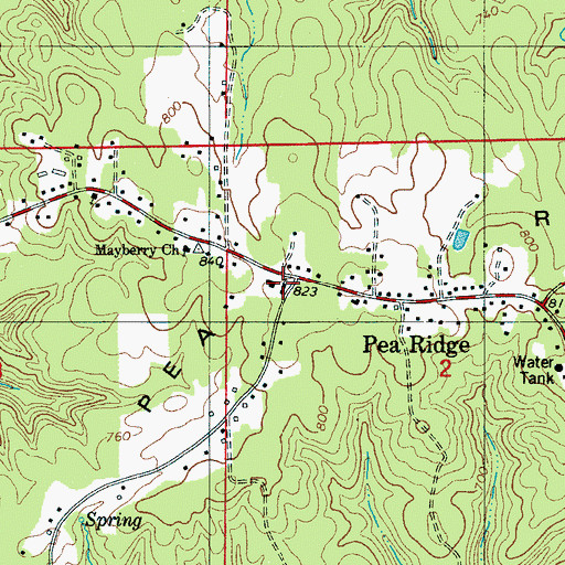 Topographic Map of Bethel Church, AL