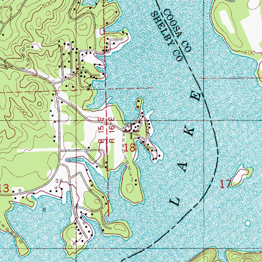 Topographic Map of Bozos Camp, AL
