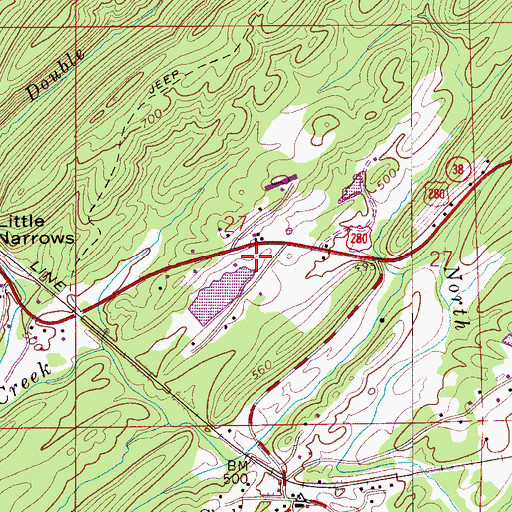 Topographic Map of Chelsea Post Office, AL