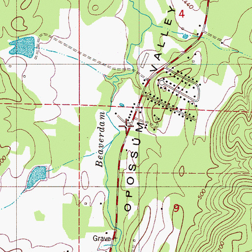 Topographic Map of Community Church, AL