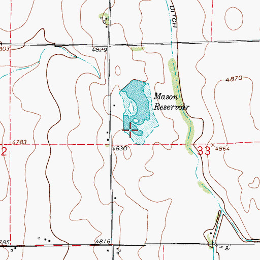 Topographic Map of Mason Reservoir, CO