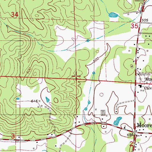 Topographic Map of Country Hills, AL