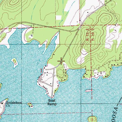 Topographic Map of Dogwood Point, AL