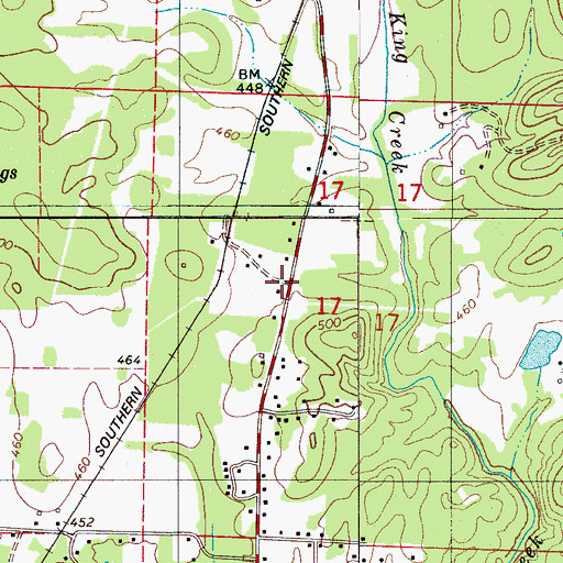 Topographic Map of Faith Church, AL
