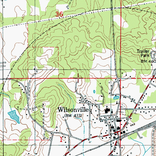 Topographic Map of Helms Park, AL