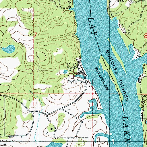 Topographic Map of Indian Shoals, AL