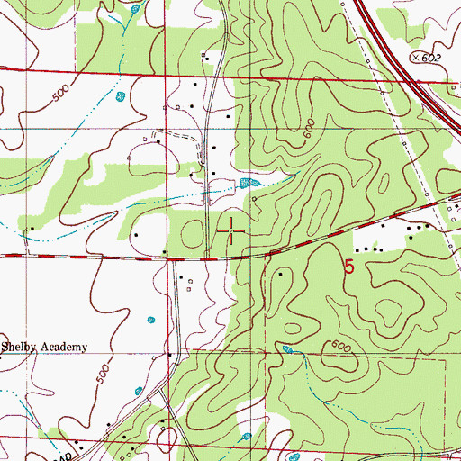 Topographic Map of Ivanhoe, AL