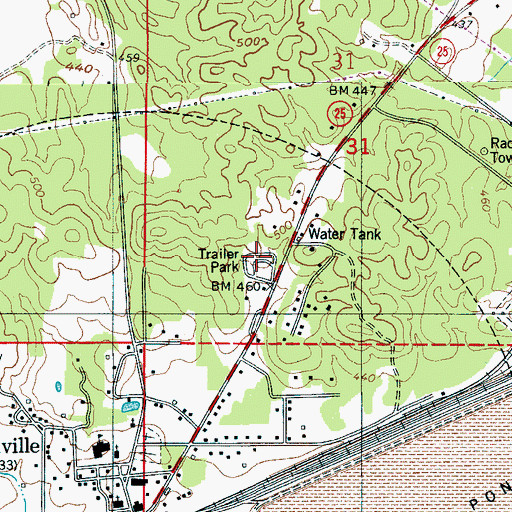 Topographic Map of Kowakas Mobile Home Park, AL