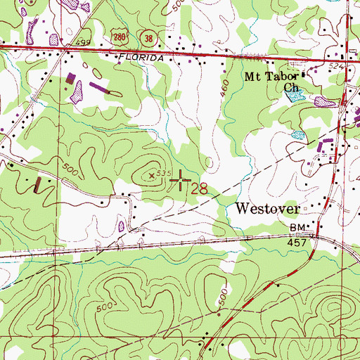 Topographic Map of New Life Assembly Church, AL