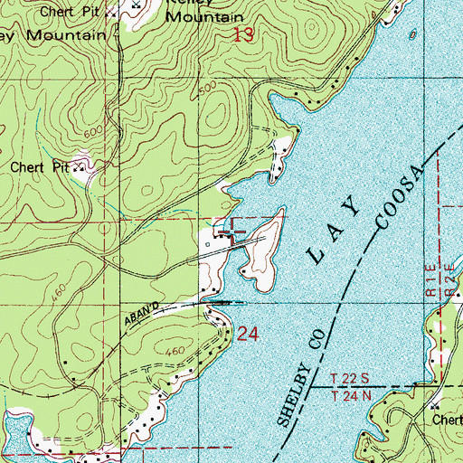 Topographic Map of Okomo Marina, AL