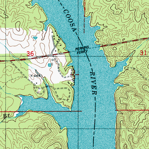 Topographic Map of Paradise Point Marina, AL