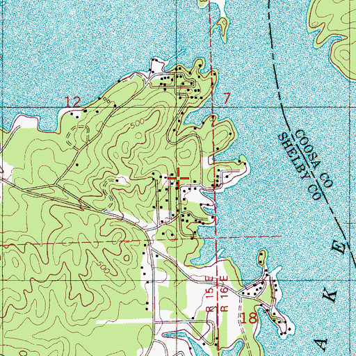 Topographic Map of Pine Grove Village, AL