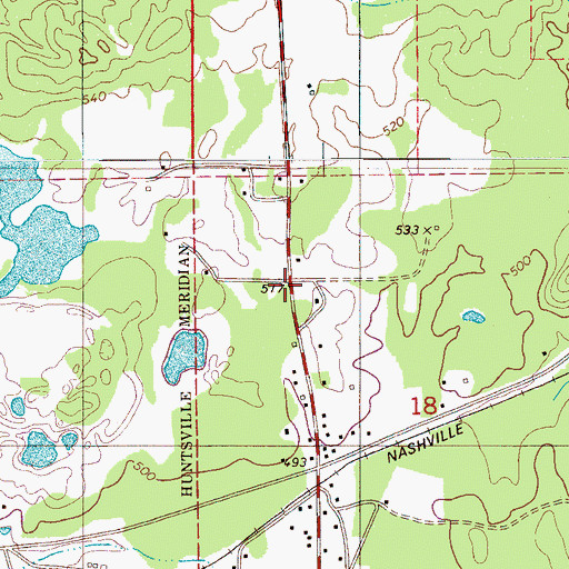 Topographic Map of Shelby Post Office, AL