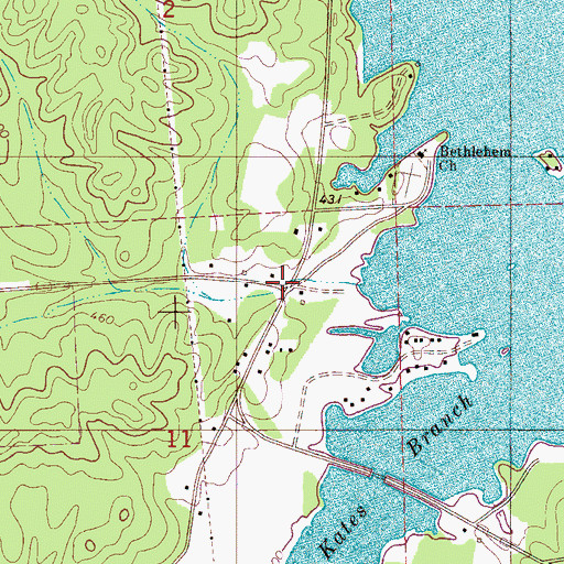 Topographic Map of Spring Creek, AL