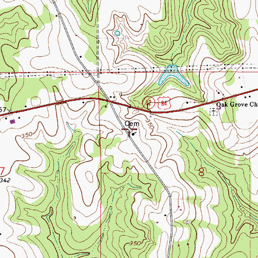Topographic Map of Oakdale Cemetery, AL
