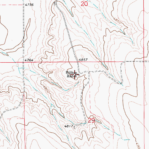 Topographic Map of Hilltop Ranch, CO