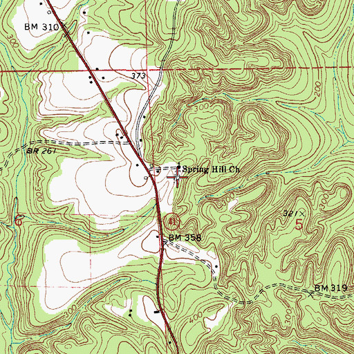 Topographic Map of Springhill Cemetery, AL