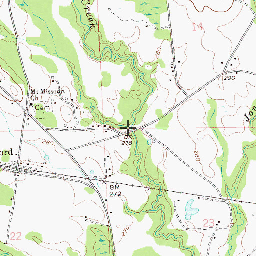 Topographic Map of Collins Branch, AL
