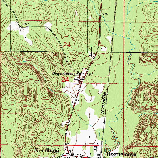 Topographic Map of Bogueloosa Cemetery, AL