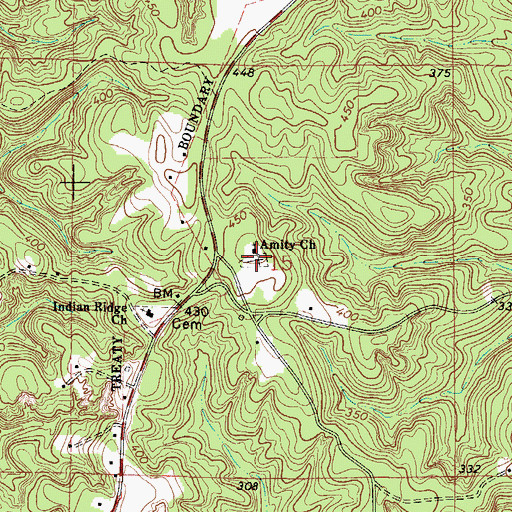 Topographic Map of Amity Cemetery, AL