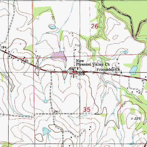 Topographic Map of New Pleasant Valley Cemetery, AL