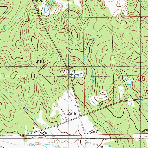Topographic Map of Shiloh Cemetery, AL