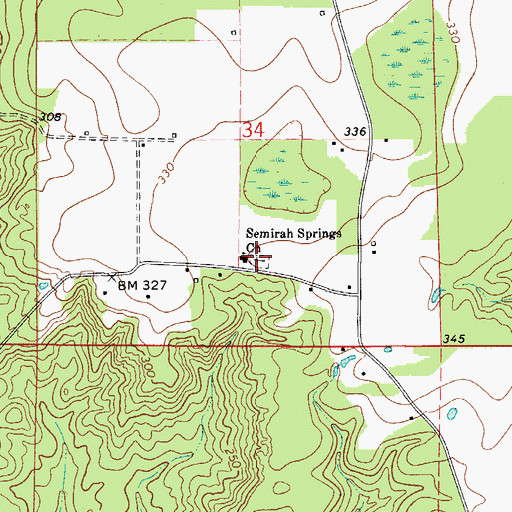 Topographic Map of Semirah Springs Cemetery, AL