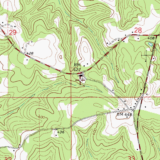 Topographic Map of Bethany Cemetery, AL