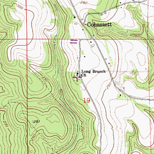 Topographic Map of Long Branch Cemetery, AL