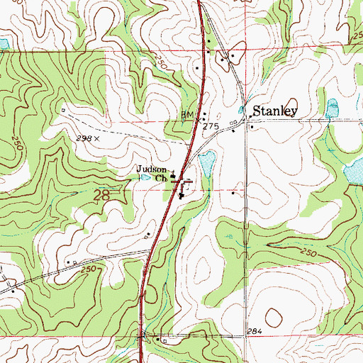 Topographic Map of Judson Cemetery, AL