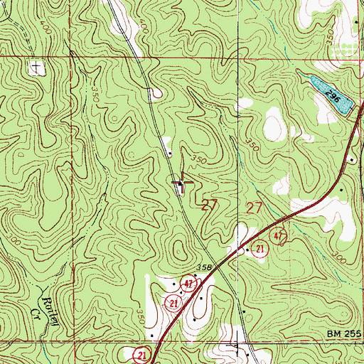 Topographic Map of Amity Cemetery, AL
