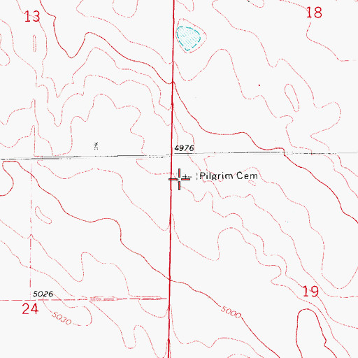 Topographic Map of Pilgrim Cemetery, CO