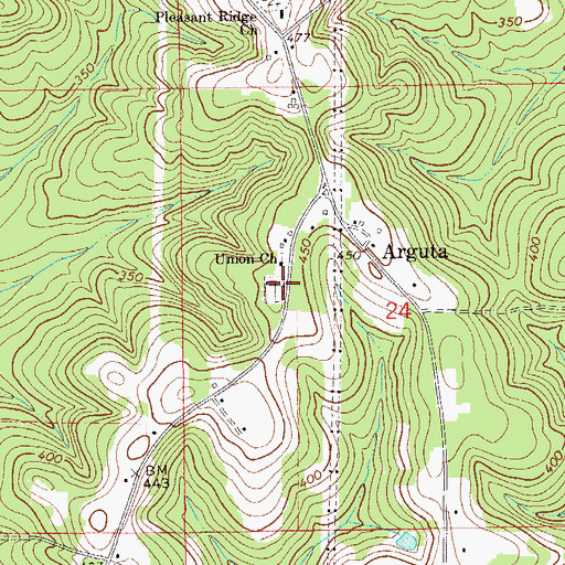 Topographic Map of Union Cemetery, AL
