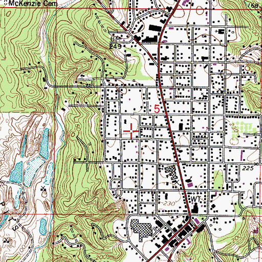 Topographic Map of John D Simpkins Stadium, AL