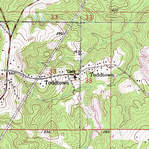 Topographic Map of Pine Chapel Cemetery, AL