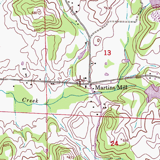 Topographic Map of Pattons Chapel Cemetery, AL