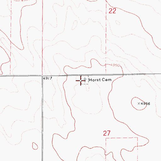 Topographic Map of Horst Cemetery, CO