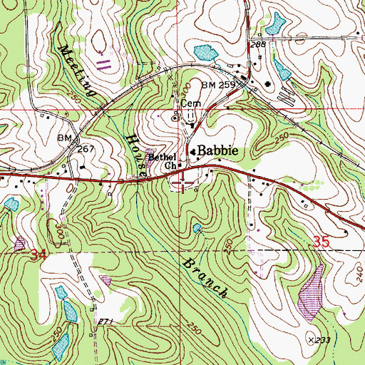 Topographic Map of Bethel Cemetery, AL