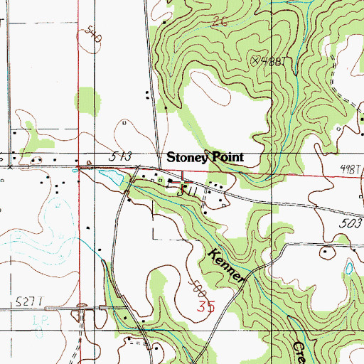 Topographic Map of Stoney Point Cemetery, AL