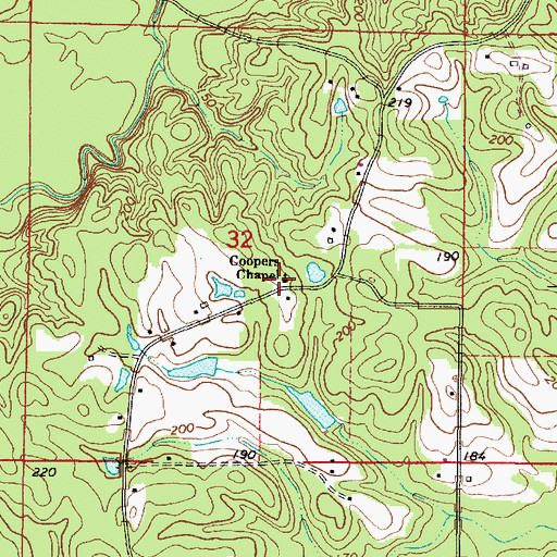 Topographic Map of Coopers Chapel Cemetery, AL